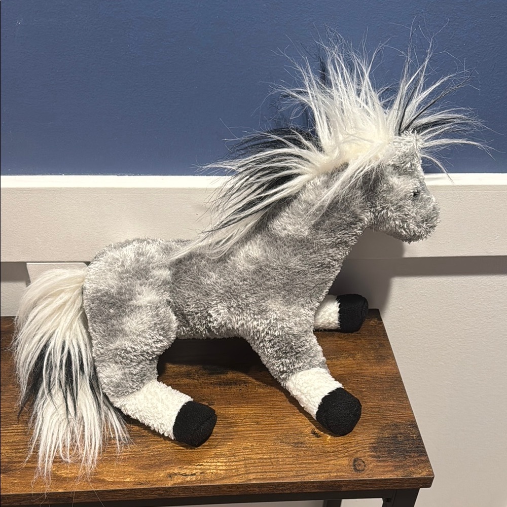 Douglas Cuddle Toy Storm Standing Gray Horse Stuffed Plush vintage